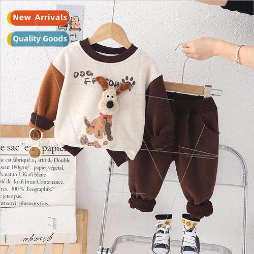 Childrens cartoon padded sweater suit 2023 fall and winter n