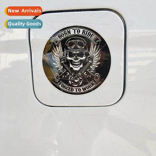 适用eign  BORN TO RIDE skull car stickers reflective motorcy