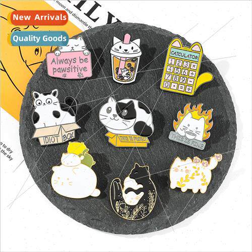 Creative cat series brooch niche enamel metal badge bag swea