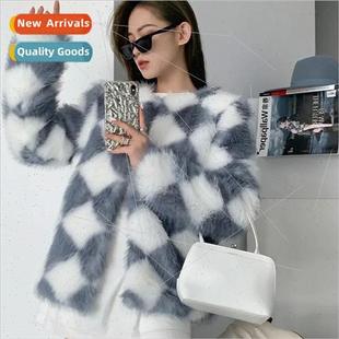 fur coat fragrant imitation win small fox rhombus New female