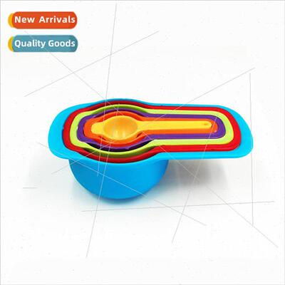 Kitchen diy colorful plastic 6-piece set of colorful spoons