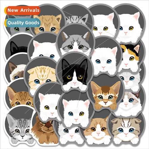 24 pcs of cute kitten avatar graffiti stickers laptop trolle
