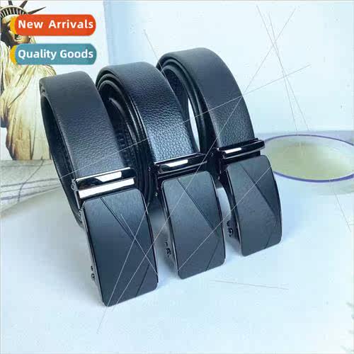 2023 business wrapped pvc automatic belt mens alloy buckle p