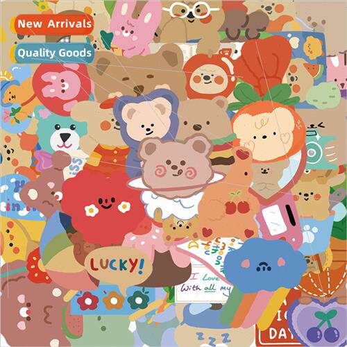 50 cute bears graffiti stickers decorative luggage battery c