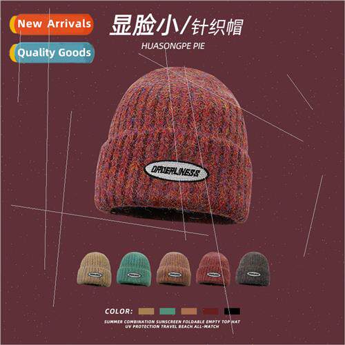 Autumn and winter new warm show face small knitted hat femal