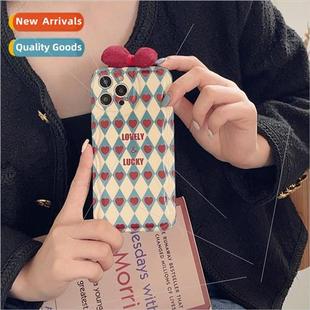14ProMax Appl heart 13Pro new iPhone 适用 bow diamond ins