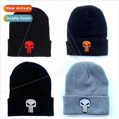 Punisher Ghost head Skull knit cap Men and women fall and wi