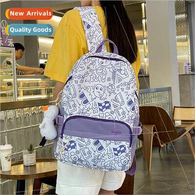 Harajuku graffiti shoulder bag female new cute large-capacit