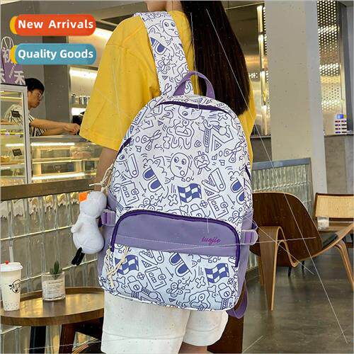 Harajuku graffiti shoulder bag female new cute large-capacit