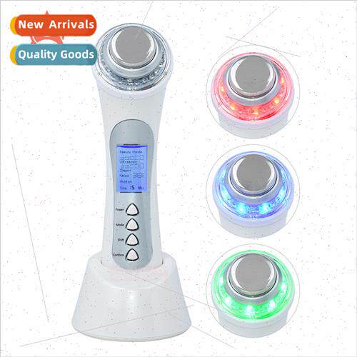 5 in 1 ultrasonic warm color light introducer face vibration
