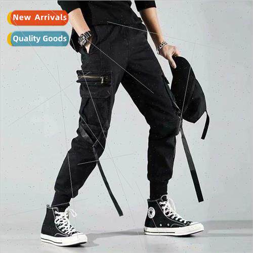 Functional wind work pants men loose drawstring feet nd pant