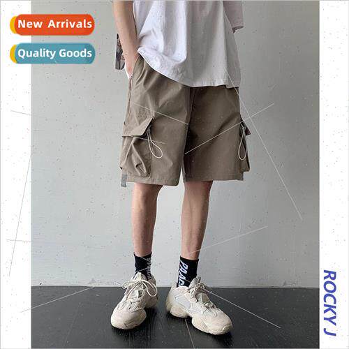 Japanese shorts summer boys ins reflective loose work casual