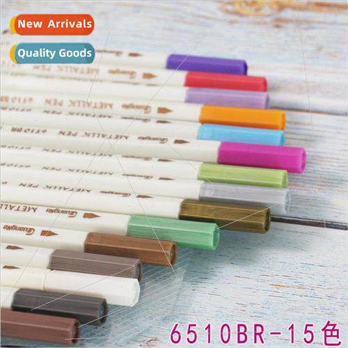 Brush Metallic Paint Pens 6510BR-15 Colors 20 Colors PVC Box