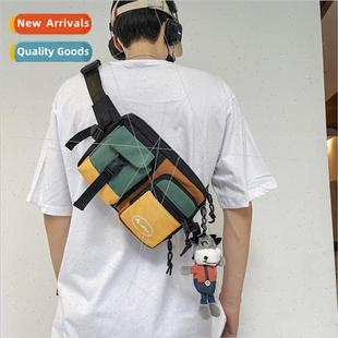 chest bag color mens collision Korean crossbody new ins 2022