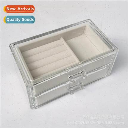 Small two draw beige tray jewelry organizer earrings jewelry