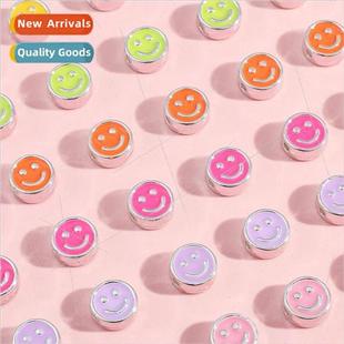 drop smiley flat Macaron DIY oil beads handmade alloy