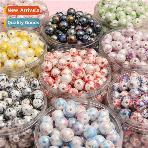 Korean retro ceramic ink splash halo beads diy handmade bead