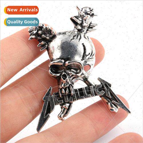 Halloween metal ghost face skeleton metal brooch hollow head