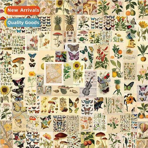 100 vintage plants and flowers handbook decorative stickers