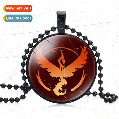 Elf Pokémon Three God Birds Black Pendant Necklace Flame Bi