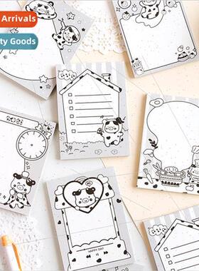 Cowboy Hip Theater Sticky Note Book Cute Black and White Mes