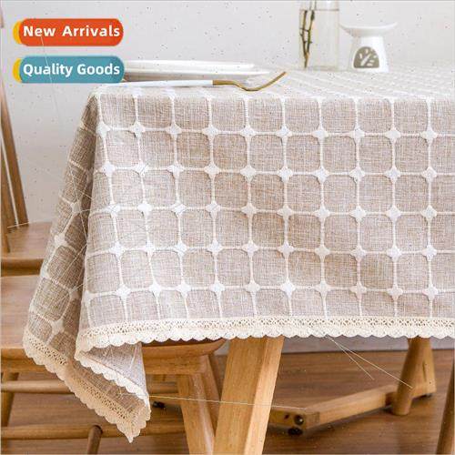 Desk cloth thickened plaid table cloth art small fresh squar