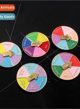 Duo My Feelings Alphabet Carousel Rotatable Brooch Ornament