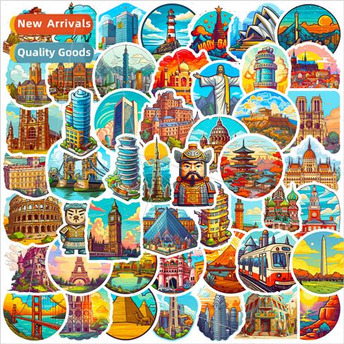 50 world landmarks stickers countries around the architectur