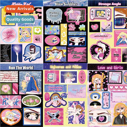 8 polka girls new world dress up stickers DIY cell phone cas