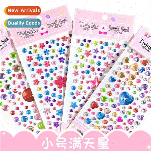 Childrens gemstone acrylic rhinestone stickers three-dimensi