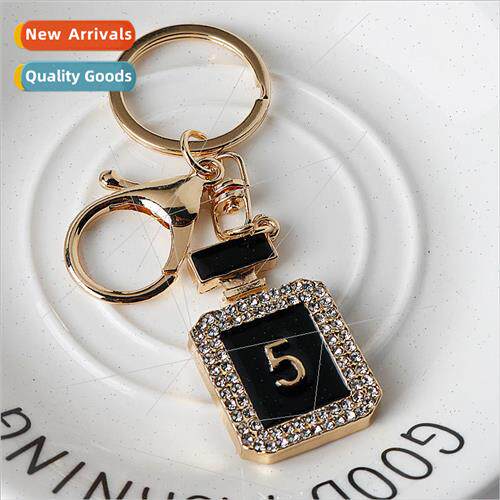 Korea oil drip diamond alloy perfume bottle keychain pendant