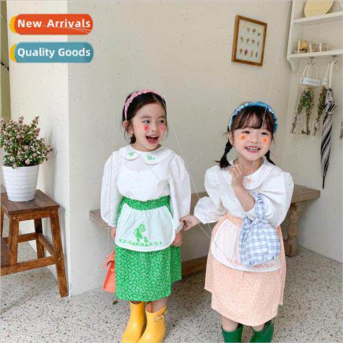 2021 spring new Korean  of girls embroidered doll collar shi