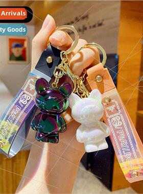 Cartoon dazzle color dog keychain female cute nd fashion res
