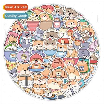 60 humble dog chai cartoon stickers decorative notebook orga