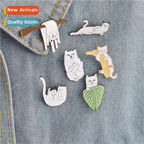 Personalized brooch cute creative pose kitty banana brooch c