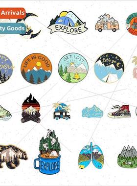 Creative Landscape Figure Set of 20 Tourist Scenic  Brooch M