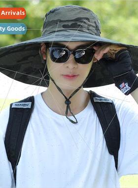 Summer outdoor sun hat mens 16cm large brim increased head c