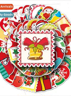 50 Christmas Cartoon Doodle Holiday Stickers Scooter Laptop