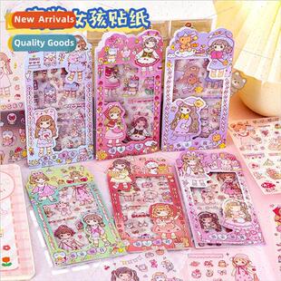 Cartoon honey sauce girl stickers cute girl heart characters