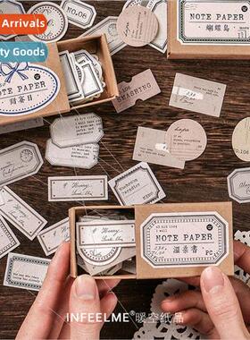 Boxed Sticky Notes Mini Label Series Vintage Handbook DIY De
