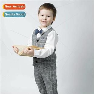 vest dress long childrens sle spring plaid tie Childrens bow