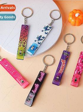 Contactless card skimmer clip acrylic keychain ring pendant