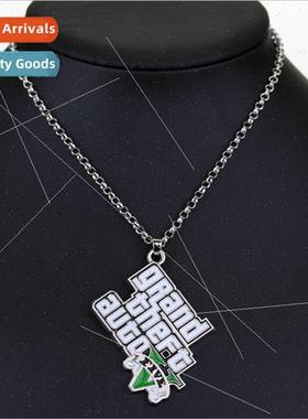 Grand Theft Auto Metal Letter Keychain Necklace Rampage GTA