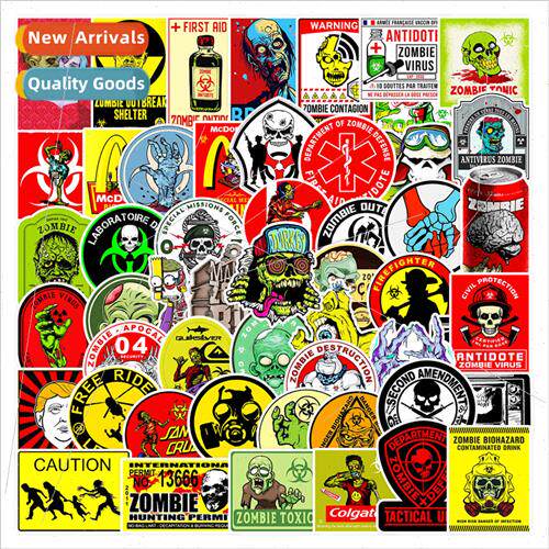 50 pcs of horror zombie graffiti stickers car motorcycle com