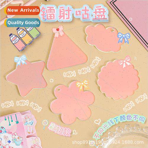 Rainbow laser acrylic coochie plate love heart coochie handm