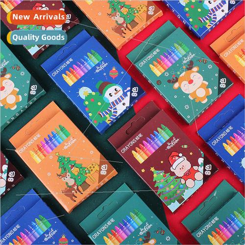Cartoon Christmas 8 colors crayons set coloring doodle art b