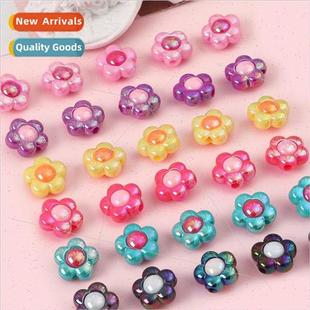 plating color sunflower two loo Acrylic beads dazzling