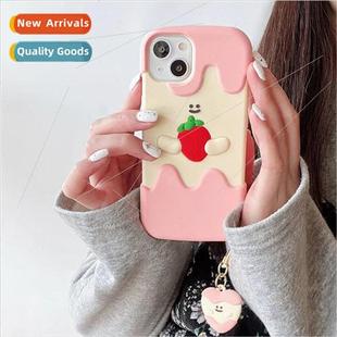 适用 apple 13 silicone cream strawberry xr phone case iphone