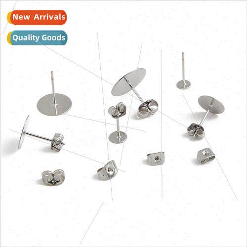 Stainless steel flat head pin earrings DIY handmade earrings