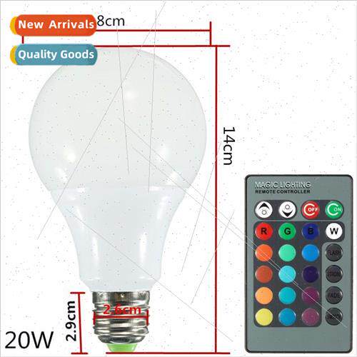 E27 RGB Globe Bulb with 24 Keys Remote Control AC85-265V